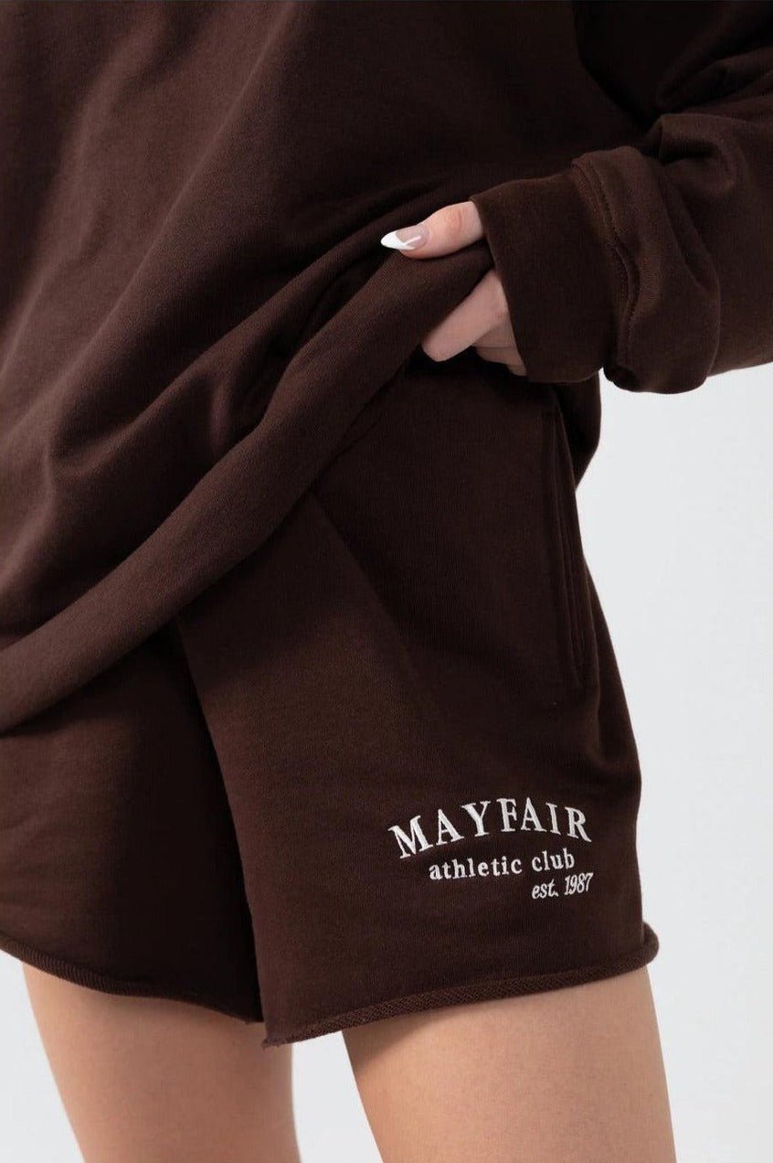 Shop MAYFAIR ATHLETIC CLUB Brown Sweatshorts - Premium Shorts from The Mayfair Group Online now at Spoiled Brat 