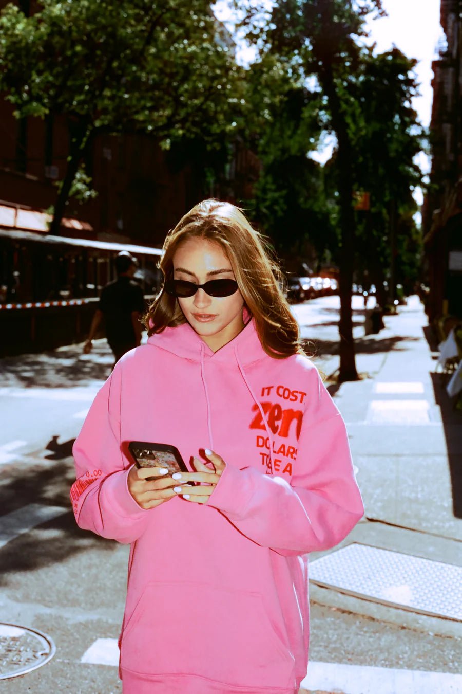 Shop Mayfair IT COSTS $0 TO BE A NICE PERSON Pink Hoodie - Premium Sweater from The Mayfair Group Online now at Spoiled Brat 