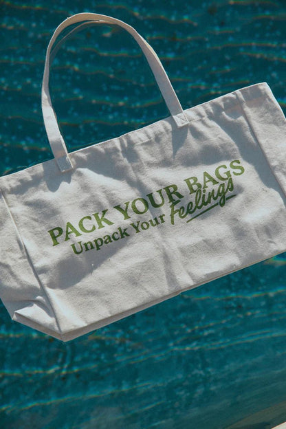 Shop The Mayfair Group Unpack Your Feelings Tote Bag - Premium Tote Bag from The Mayfair Group Online now at Spoiled Brat 