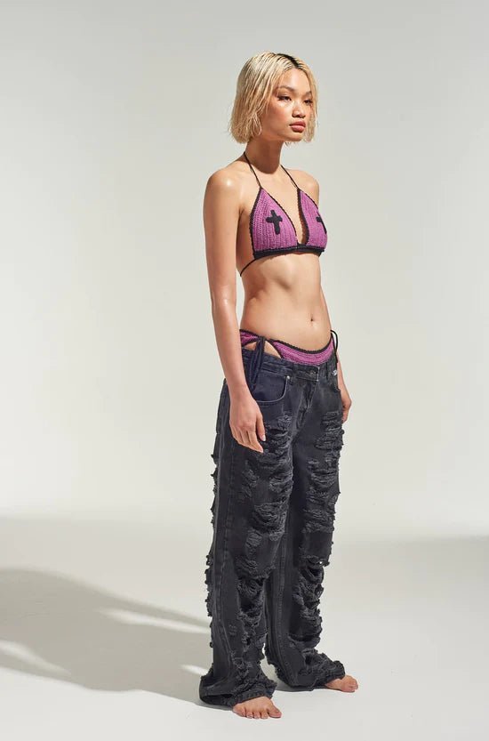 Shop The Ragged Priest The Ragged Priest Repent Crochet Bikini Top Top for women – premium loungewear and festival fashion at Spoiled Brat