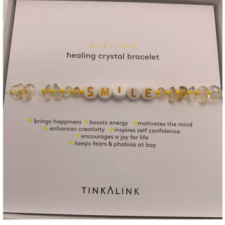 Shop Tinkalink Smile Citrine Wellbeing Crystal Bracelet - Premium Bracelet from Tinkalink Online now at Spoiled Brat 