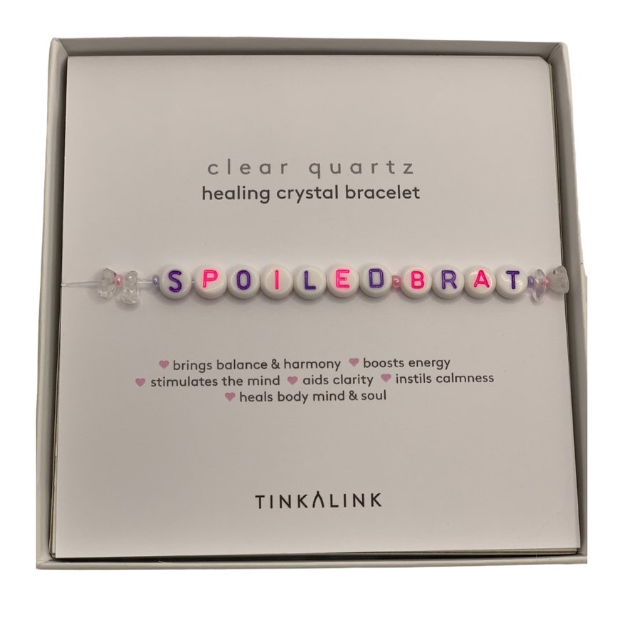 Shop Tinkalink SPOILED BRAT Clear Quartz Wellbeing Crystal Bracelet - Premium Bracelet from Tinkalink Online now at Spoiled Brat 