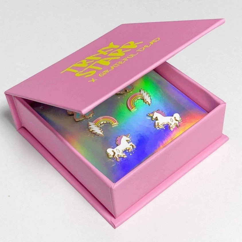 Trixy Starr x Grateful Dead Earring Set by Trixy Starr – Earrings – Silver | Spoiled Brat UK