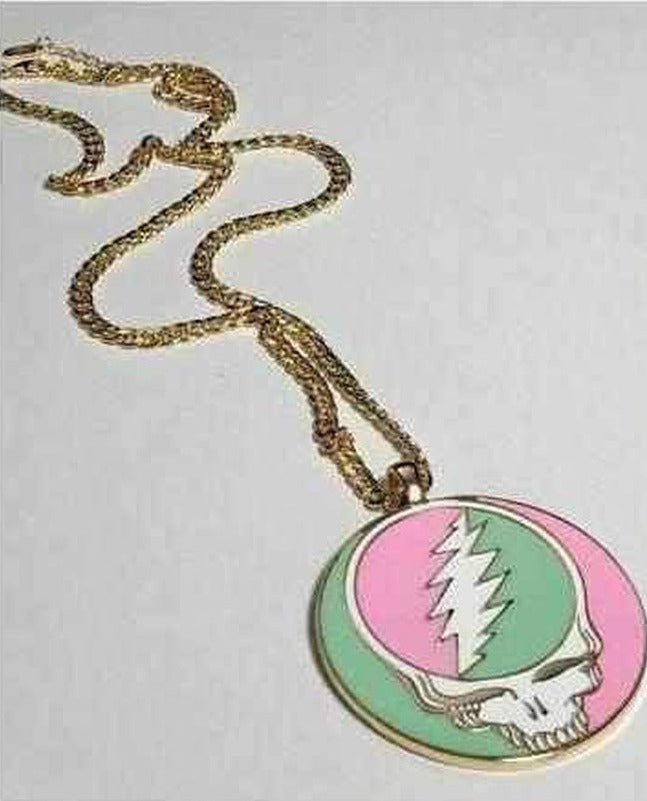 Trixy Starr x Grateful Dead Pastel Stealie Necklace by Trixy Starr – Necklace – Gold | Spoiled Brat UK