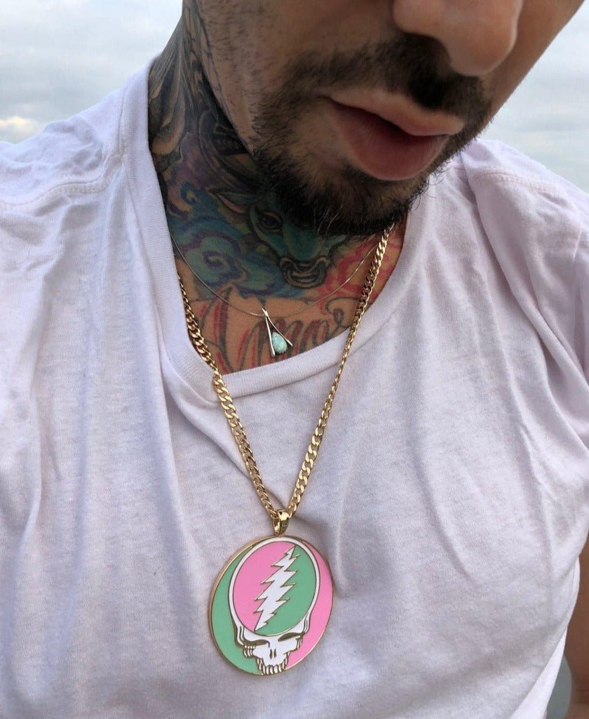 Shop Trixy Starr Trixy Starr x Grateful Dead Pastel Stealie Necklace online at Spoiled Brat