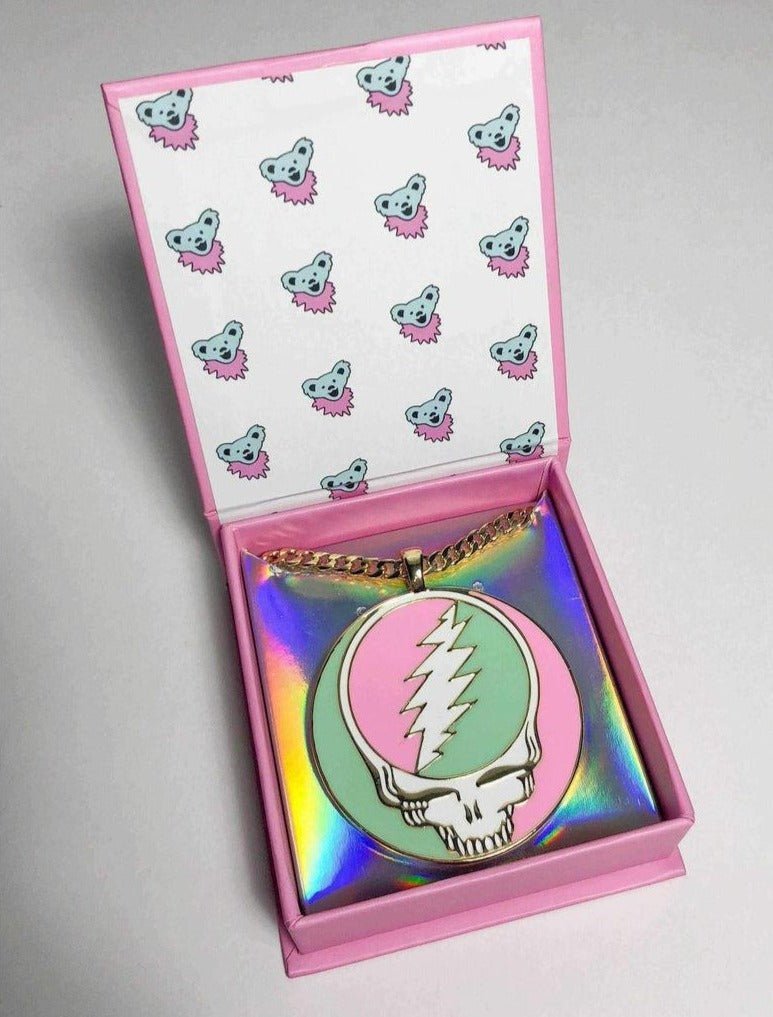 Shop Trixy Starr Trixy Starr x Grateful Dead Pastel Stealie Necklace online at Spoiled Brat