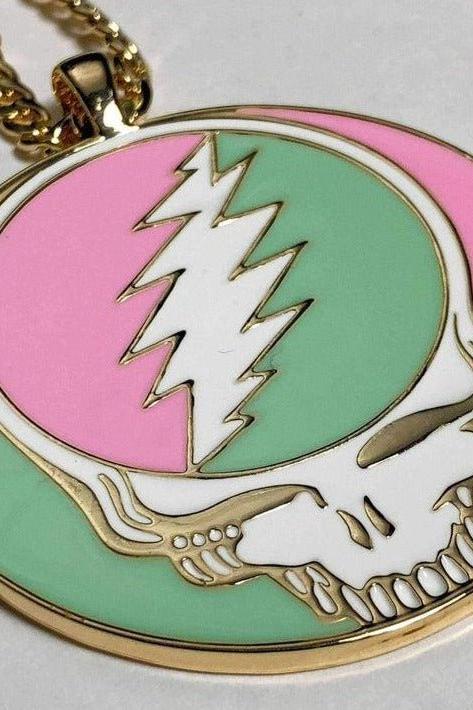 Shop Trixy Starr Trixy Starr x Grateful Dead Pastel Stealie Necklace Necklace for women – premium loungewear and festival fashion at Spoiled Brat