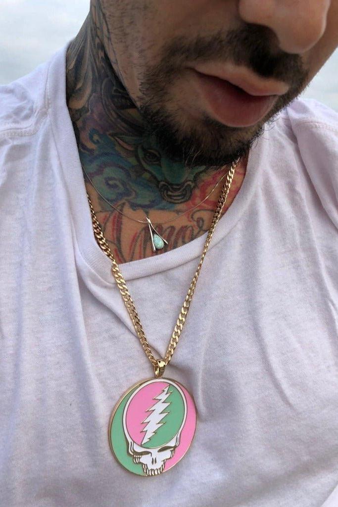 Shop Trixy Starr Trixy Starr x Grateful Dead Pastel Stealie Necklace Necklace for women – premium loungewear and festival fashion at Spoiled Brat