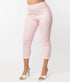 Shop Barbie x Unique Vintage Pink Gingham Rachelle Capri Pants - Premium Trousers from Unique Vintage Online now at Spoiled Brat 