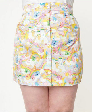 Shop Care Bears x Unique Vintage Plus Size Kingdom Of Caring Print Mini Skirt - Premium Mini Skirt from Unique Vintage Online now at Spoiled Brat 