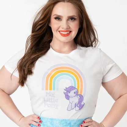 Shop My Little Pony x Unique Vintage Retro Rainbow Womens Graphic Tee - Premium T-Shirt from Unique Vintage Online now at Spoiled Brat 