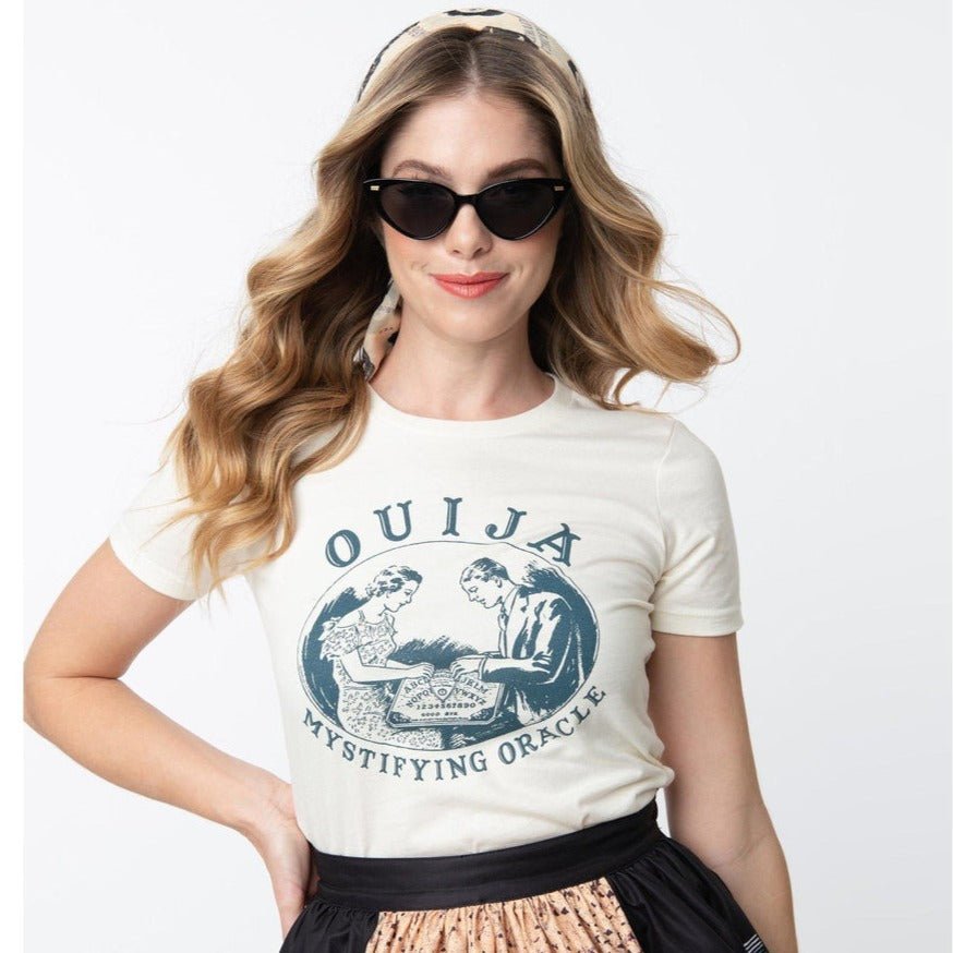 Shop Ouija x Unique Vintage Mystifying Oracle Fitted Tee - Premium T-Shirts from Unique Vintage Online now at Spoiled Brat 