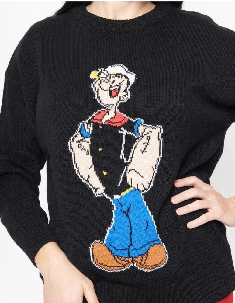 Shop Popeye x Unique Vintage Popeye The Sailor Man Sweater - Premium Jumper from Unique Vintage Online now at Spoiled Brat 