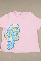 The Smurfs x Unique Vintage Pink Smurfs Fitted Tee Top by Unique Vintage as seen on celebrities