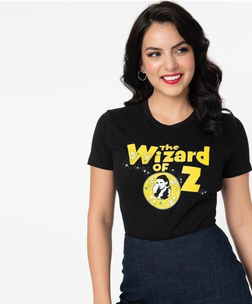 Shop The Wizard Of Oz x Unique Vintage Retro Logo Fitted Tee - Premium T-Shirt from Unique Vintage Online now at Spoiled Brat 