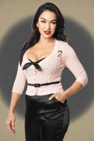 Unique Vintage Betty Boop x Unique Vintage Light Pink Sweetheart Cardigan - Spoiled Brat