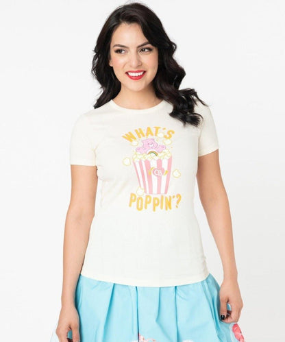 Shop Unique Vintage Care Bears Whats Poppin Fitted Tee - Premium T-Shirt from Unique Vintage Online now at Spoiled Brat 