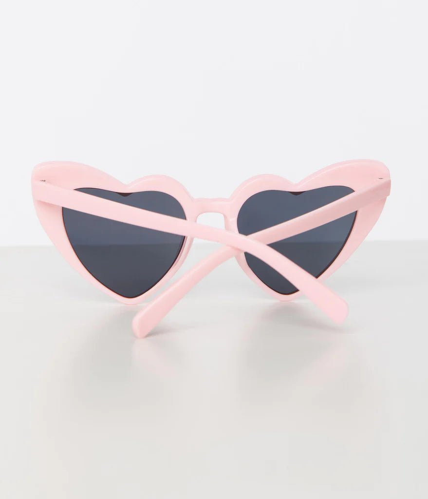 Shop Unique Vintage x Barbie Pink Heart Frame Sunglasses - Premium Sunglasses from Unique Vintage Online now at Spoiled Brat 