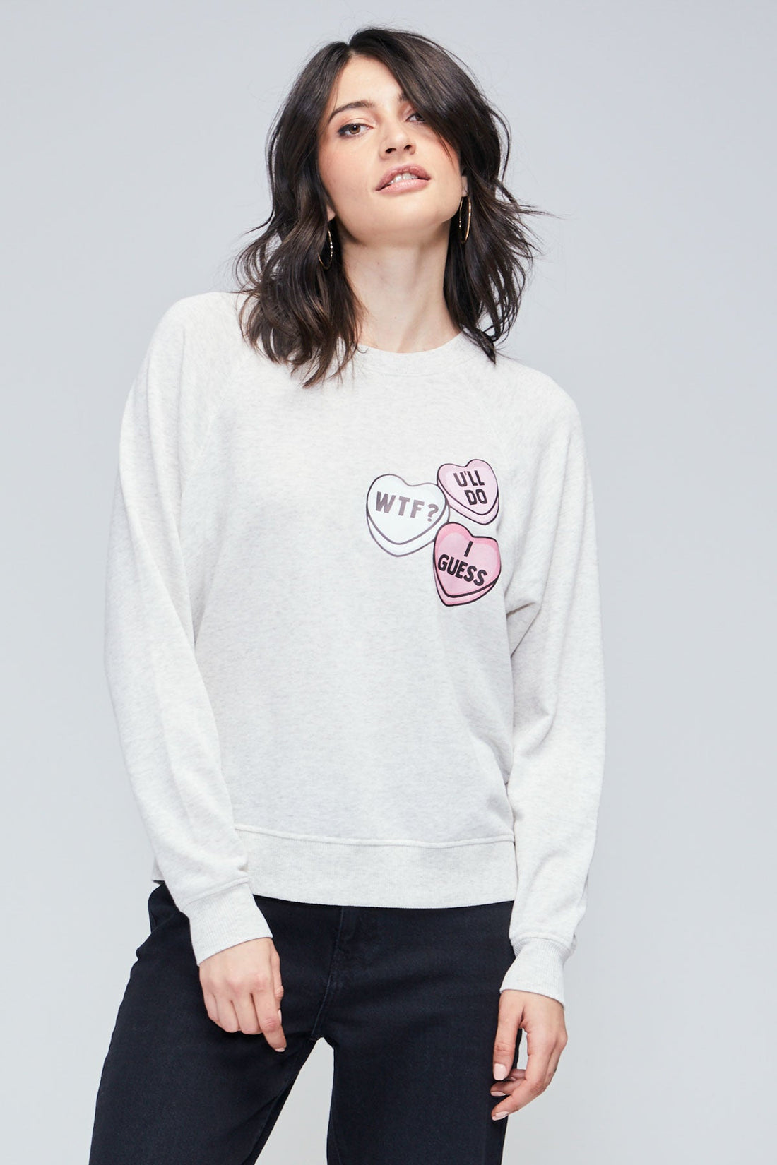 Shop Wildfox Candy Hearts Sommers Sweatshirt - Premium Sweatshirt from Wildfox Online now at Spoiled Brat 