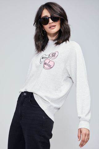 Shop Wildfox Candy Hearts Sommers Sweatshirt - Premium Sweatshirt from Wildfox Online now at Spoiled Brat 