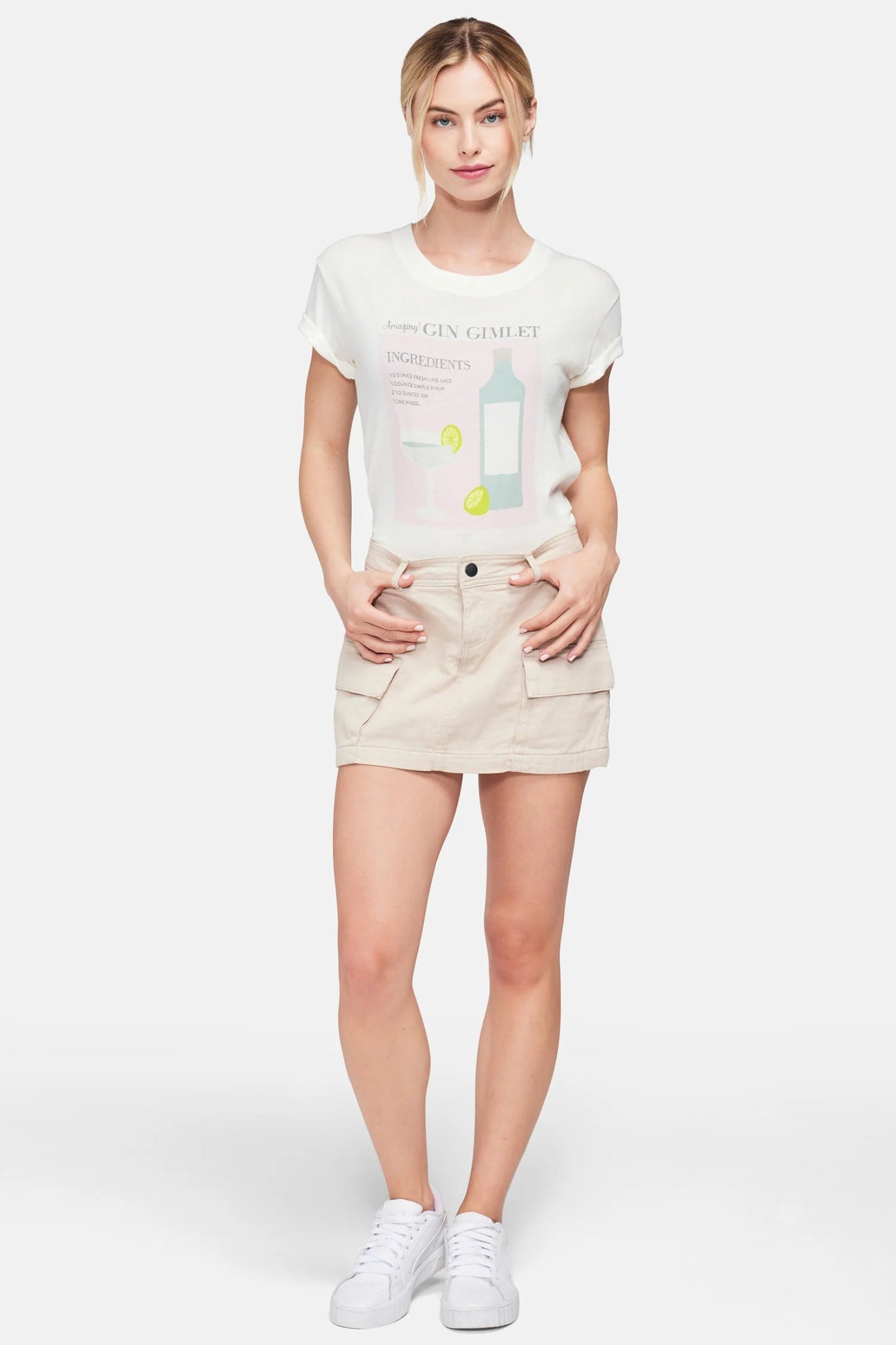 Shop Wildfox Gin Gimlet Charlie Crop Tee - Premium T-Shirt from Wildfox Online now at Spoiled Brat 