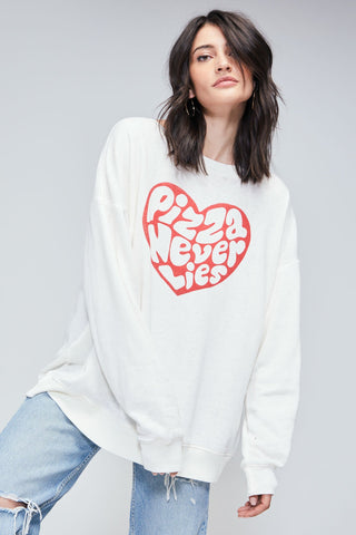 Shop Wildfox I Heart Pizza Roadtrip Sweatshirt - Premium Sweatshirt from Wildfox Online now at Spoiled Brat 