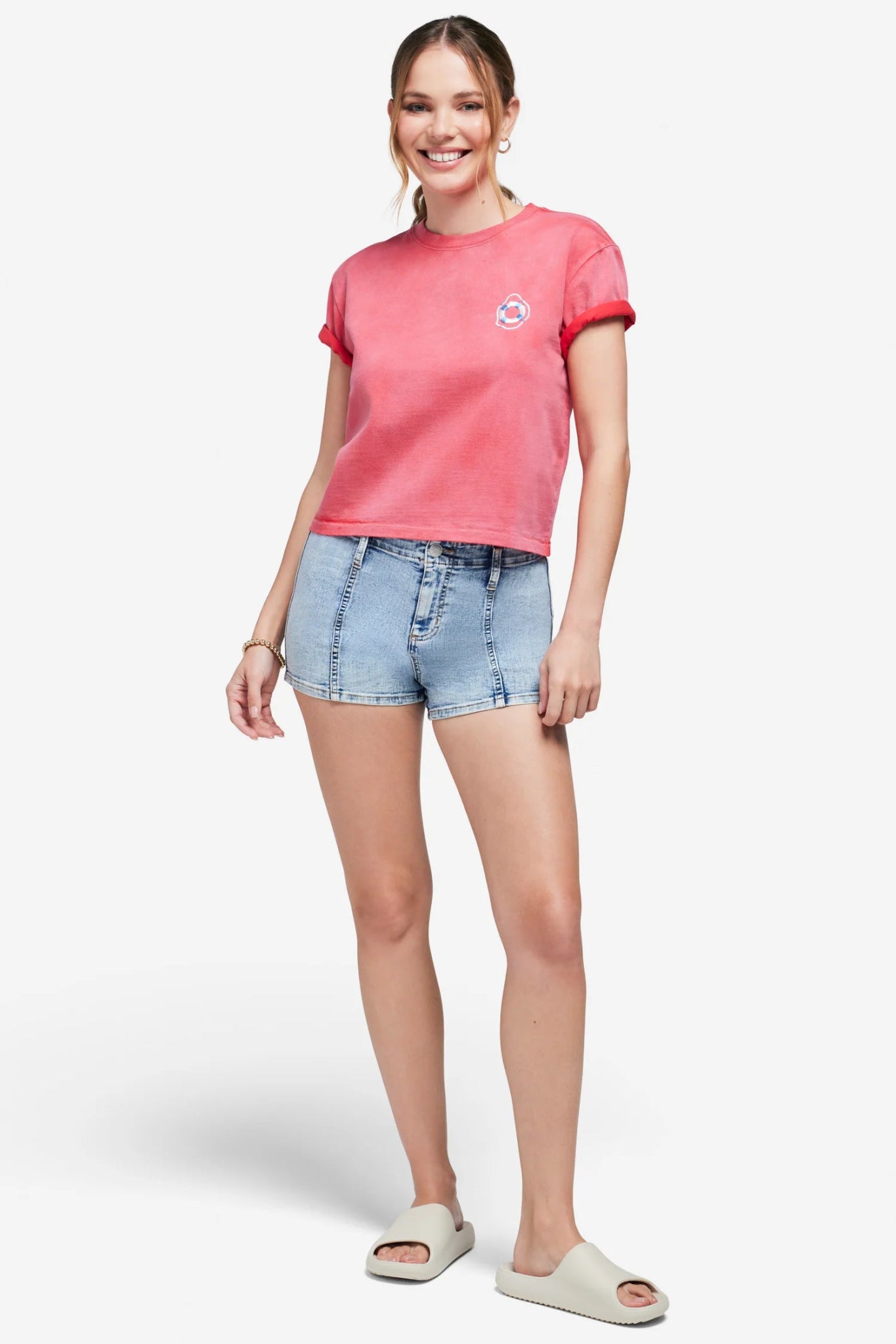 Shop Wildfox Off Duty Jaime Crop Tee - Premium T-Shirt from Wildfox Online now at Spoiled Brat 